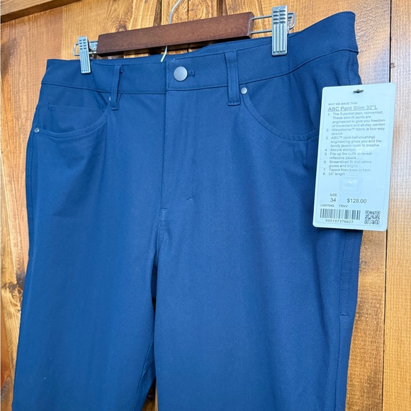 Lululemon ABC Slim-Fit Pants Navy 34x32 $128